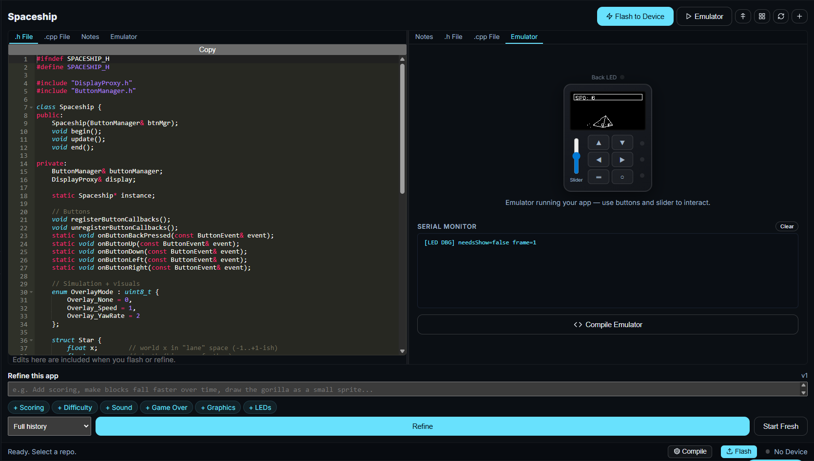 App Builder with emulator