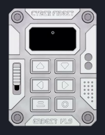 The emulator running an app with a small face on the screen that the slider and buttons move