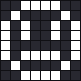 Frame 0, eyes open: an 8 x 8 face with tall eyes and a flat mouth